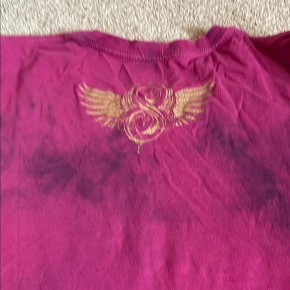 Sinful Pink Graphic T-Shirt with sparrows. Size Large - Picture 4 of 7